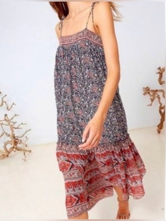 Ulla Johnson Dresses & Skirts - Ulla Johnson Navy and Rust Bohemian Midi Dress